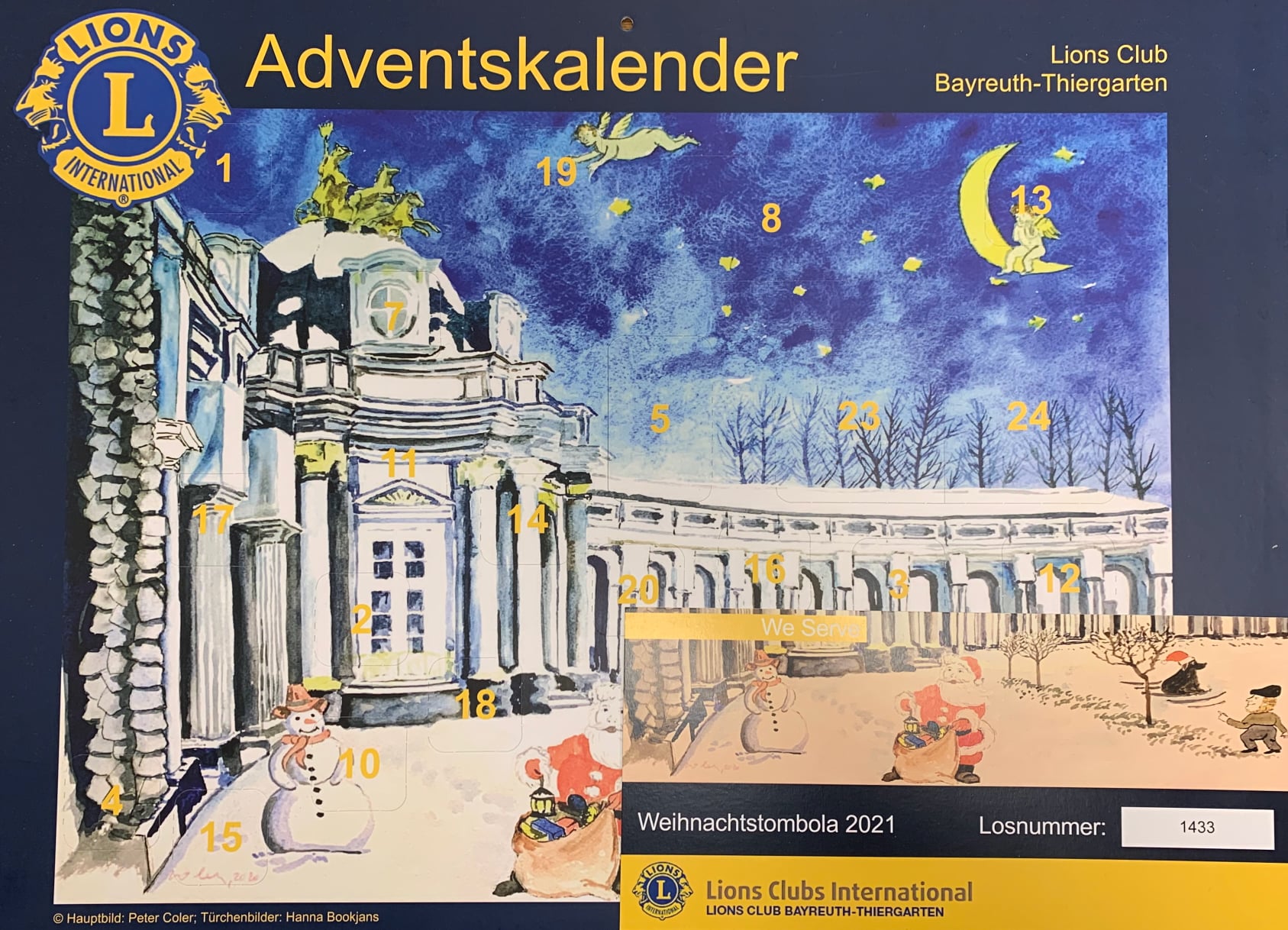 Adventskalender mit Tombola-Los